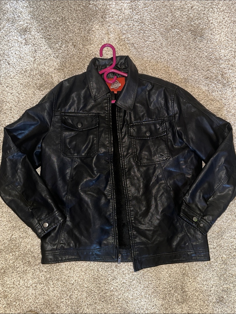 Men's Black Leather Bomber Jacket by Northern Legacy